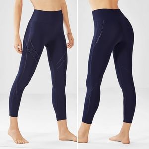 Fabletics High Rise Seamless Dot Navy Capris